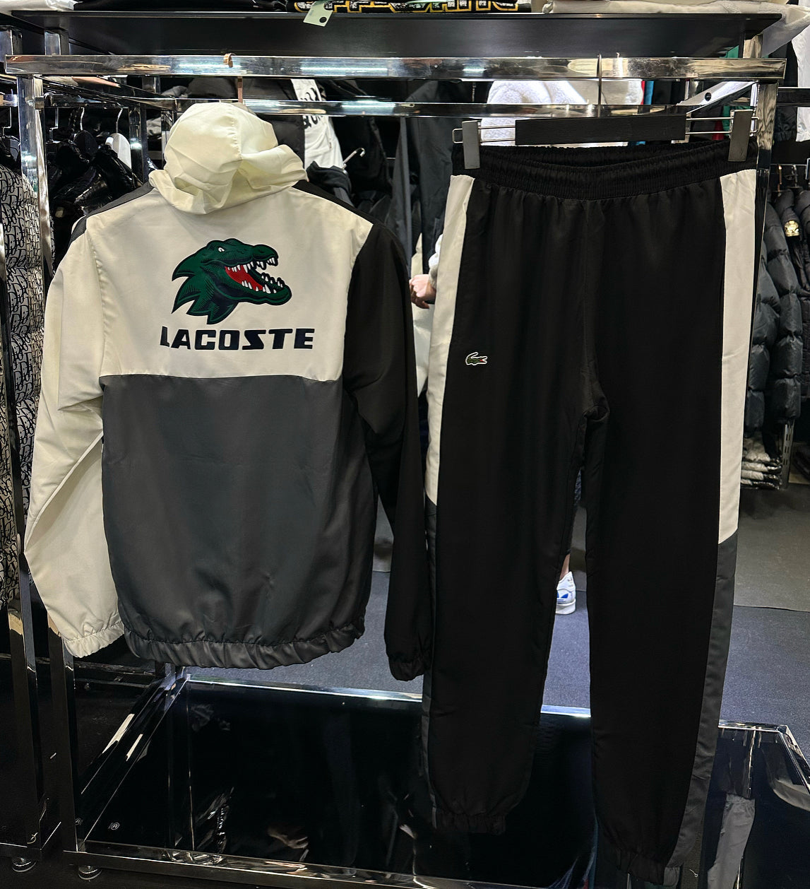 LACOSTE ΣΕΤ - ΓΚΡΙ ΜΑΥΡΟ FINISH SEAZON